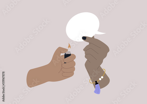 Burning a secret, a non-disclosure agreement, a censorship concept
