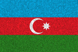 Azerbaijan flag on styrofoam texture. Flag painted on polyfoam.