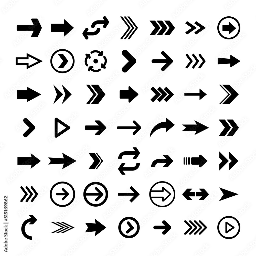Arrows icon collections. Set of arrow vectors. Arrowheads shapes. Arrows icon collections. Set of arrow vectors. Arrowheads shapes.
