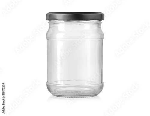 empty glass jar with a screw thread