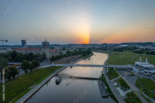 Wallpaper Mural Aerial summer beautiful sunset view of Vilnius downtown, Lithuania Torontodigital.ca