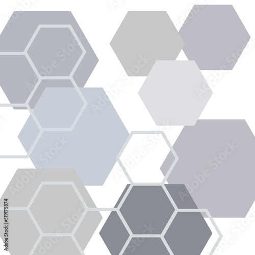 background in hexagons in gray color