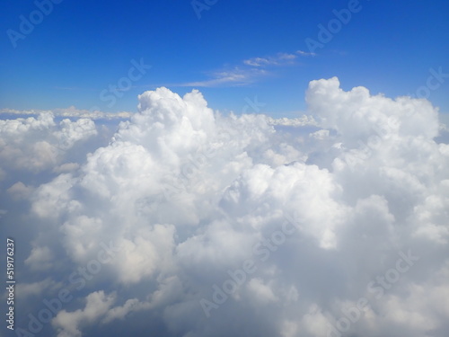 Fototapeta Naklejka Na Ścianę i Meble -  beautiful view over the cloud and blue sky from air plane window