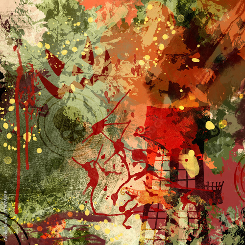 Bright autumn abstract scrapbook background universal