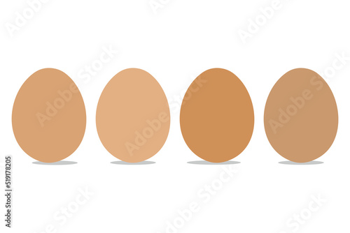 Illustration of chicken egg icon set on a white background.