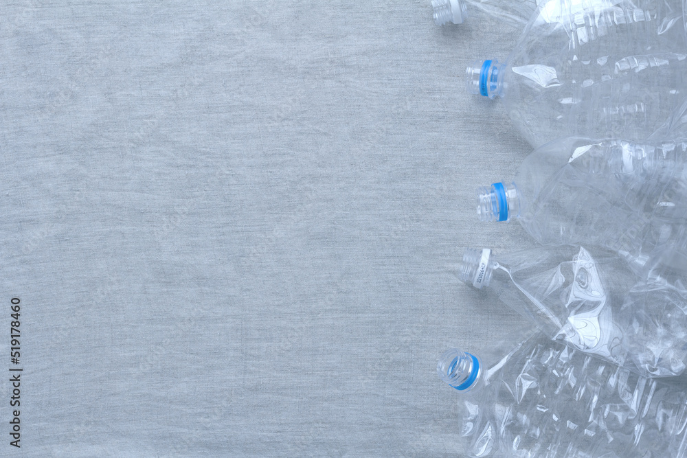 Copy space and plastic bottles Copy space and plastic bottles