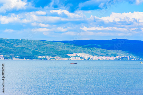 View of the Slanchev bryag (Sunny beach) town at Black sea coastline, Bulgaria