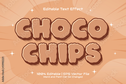 Choco Chips editable text effect Cartoon style
