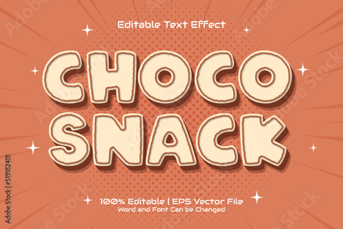 Choco Snack editable text effect Cartoon style