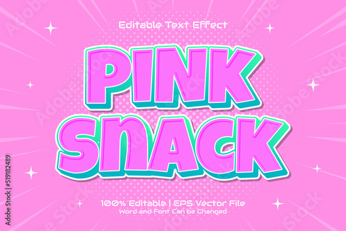 Pink Snack editable text effect Cartoon style