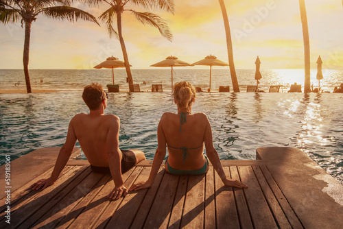 couple on holidays in luxury hotel, vacation travel