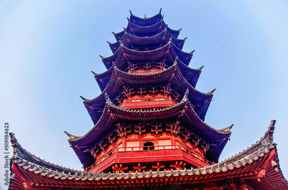 Ancient Chinese Ruigang Pagoda Suzhou Jiangsu China