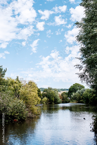 Meadowbank Park Lake Dorking Lanscape With Water Reflection Of Trees