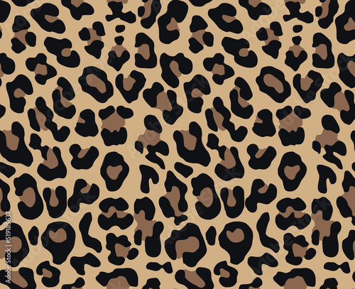  Leopard skin texture endless pattern vector graphic for print.