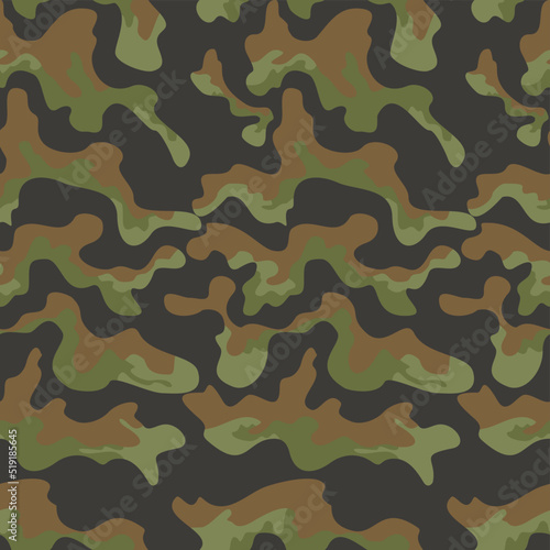Green camouflage endless military texture, army pattern disguise. Ornament.