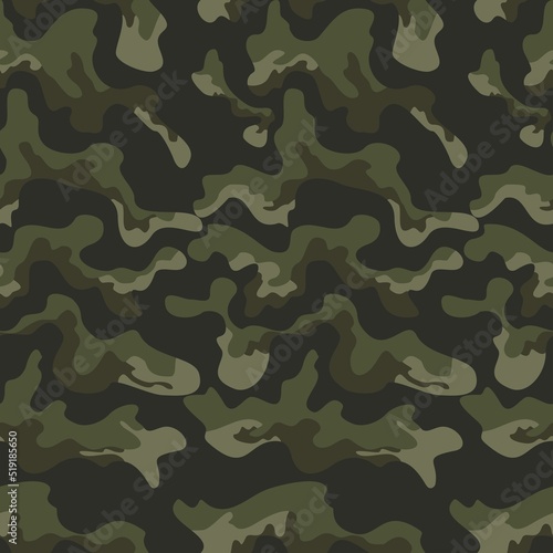  Seamless military camouflage vector classic shape pattern, woodland disguise pattern.