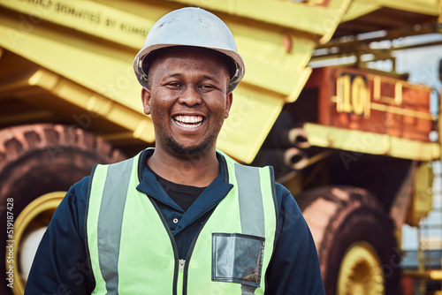 African Mine worker smiling photo