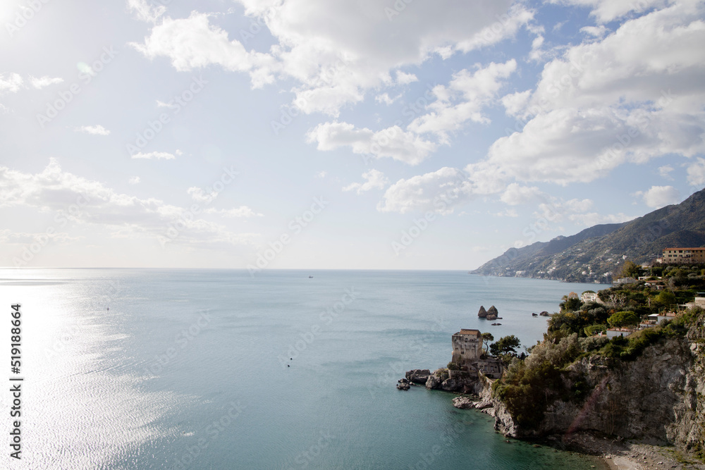 view of a typical natural inlet of the Amalfi coast