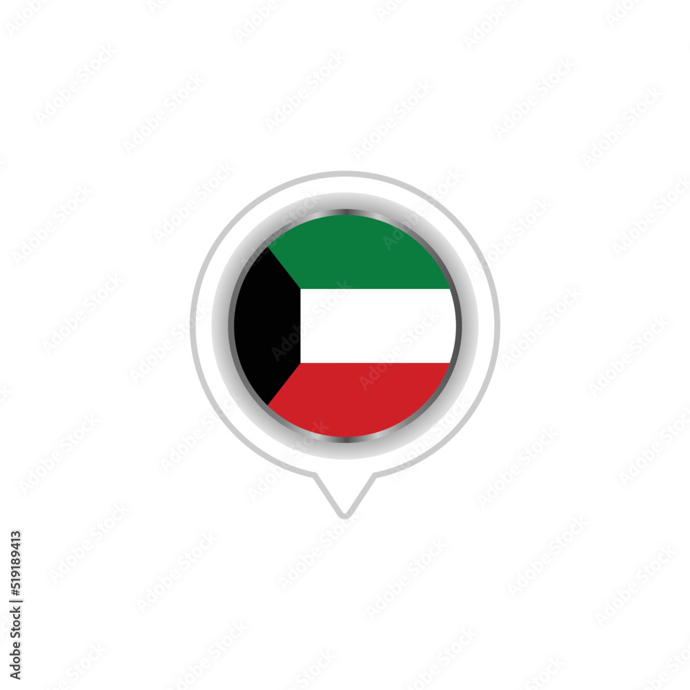 Kuwait flag emblem vector design Kuwait flag emblem vector design