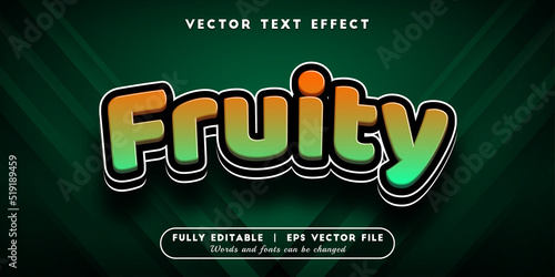 Fototapeta Naklejka Na Ścianę i Meble -  Text effects 3d fruity, editable text style