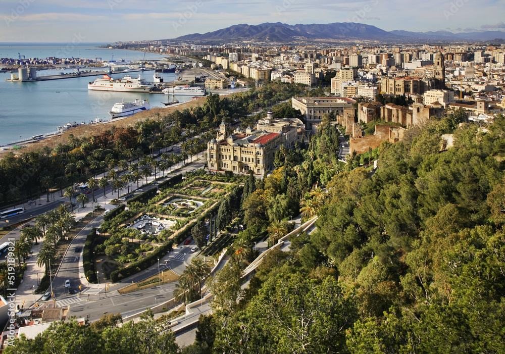 Panoramic view of Malaga. Spain