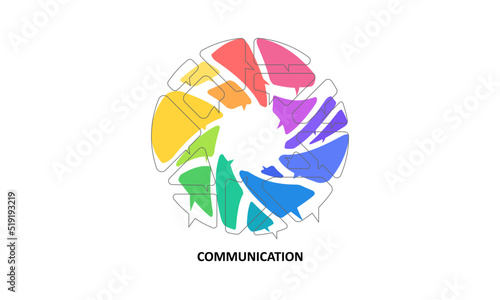 Speech bubbles logo, communication concept, social media, networking, business, Marketing , forum, review, chat. vector illustration