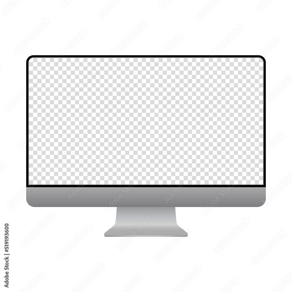Realistic computer monitor mockup. Vector illustration isolated on white background Realistic computer monitor mockup. Vector illustration isolated on white background