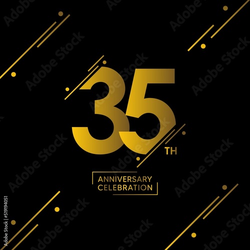 35 year anniversary celebrations logo design concept. vector template illustration