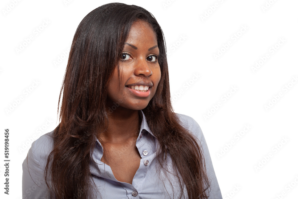 Smiling young black business woman Smiling young black business woman