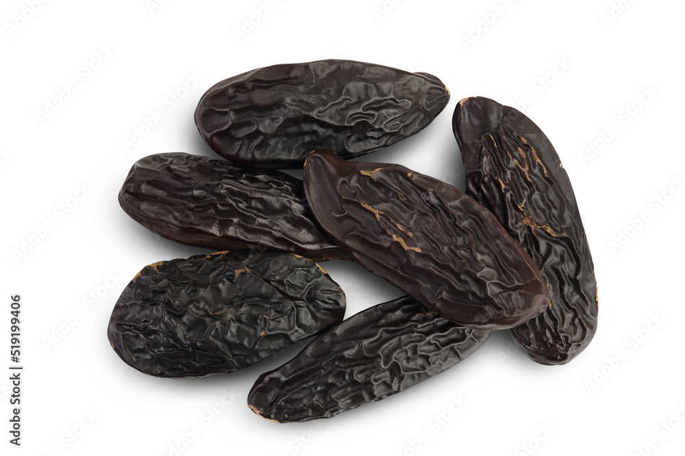 Tonka bean isolated on white background with full depth of field. Bean