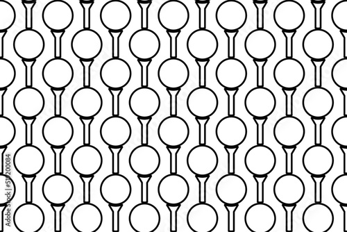 Seamless pattern completely filled with outlines of golf symbols. Elements are evenly spaced. Vector illustration on white background