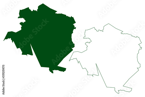 Matamoros municipality (Free and Sovereign State of Chihuahua, Mexico, United Mexican States) map vector illustration, scribble sketch Matamoros map
