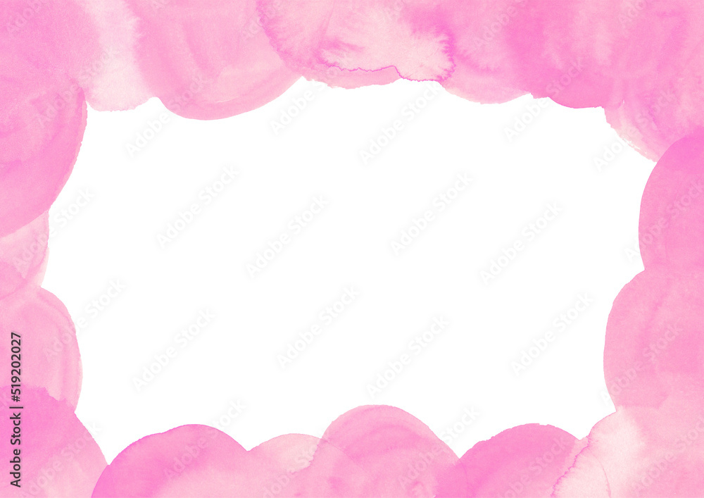 水彩で描いたピンクの柔らかな印象の背景素材