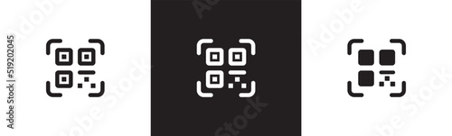 Simple digital scanning qr code label, vector illustration.