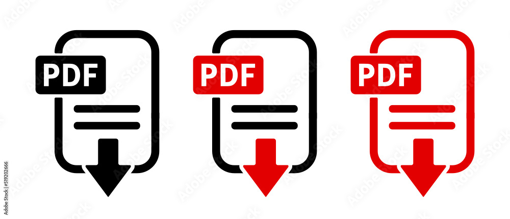 ikona pobierania plików PDF - obrazy, fototapety, plakaty 