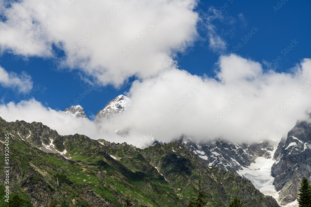 Snow covered mountains in winter. Mountains landscape. Snow covered mountains in winter. Mountains landscape.