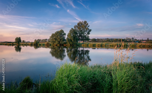 Fototapeta Naklejka Na Ścianę i Meble -  rural landscape on the river in Russia in July, Ural Sverdlovsk region 2022,