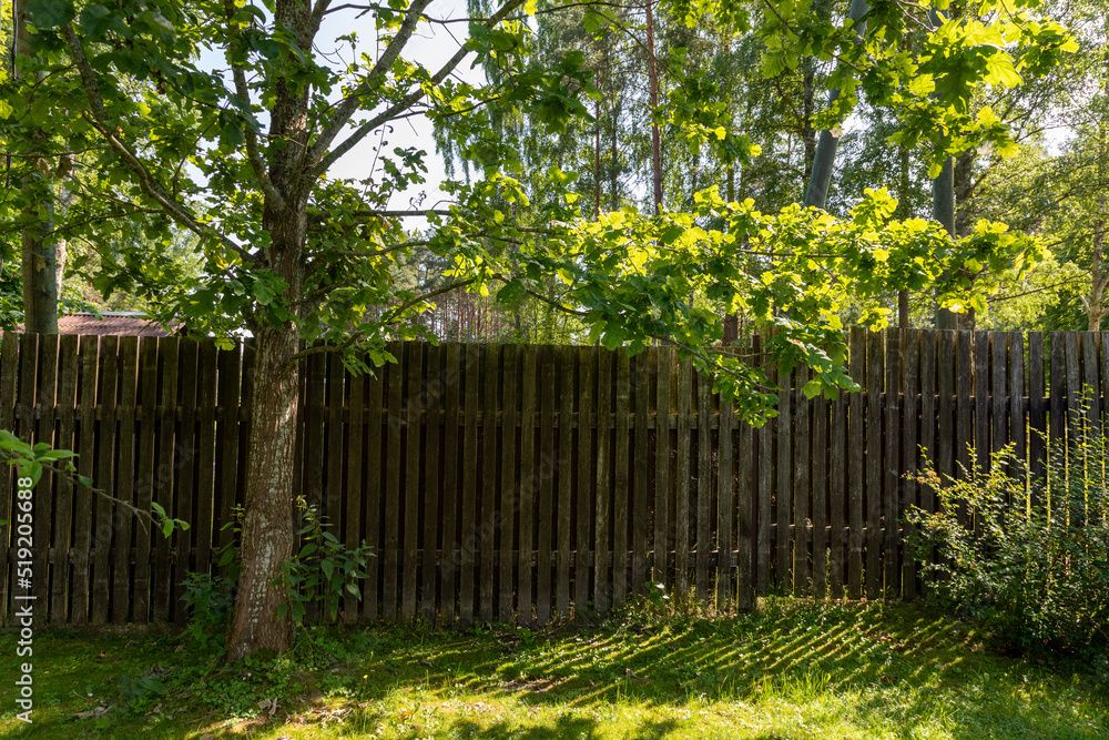 Wooden handmade fence of a house Wooden handmade fence of a house