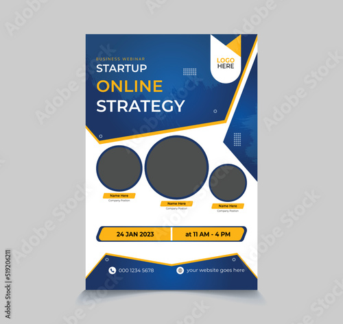 Live webinar and online video conference banner for Instagram post web zoom and social media