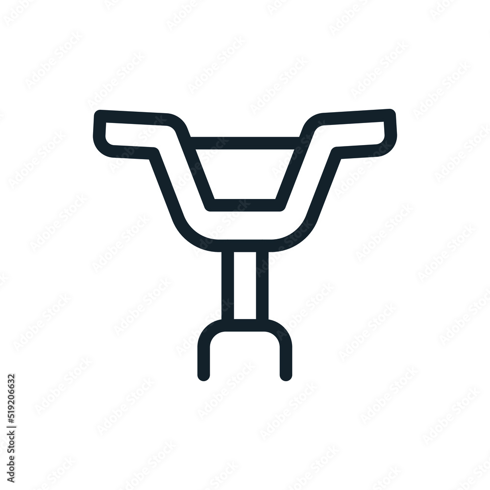 Bicycle handlebar linear icon. Thin line customizable illustration. Contour symbol. Vector isolated outline drawing. Editable stroke Bicycle handlebar linear icon. Thin line customizable illustration. Contour symbol. Vector isolated outline drawing. Editable stroke