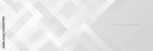 Abstract white background with square shape. Modern white and gray gradient geometric pattern. Futuristic concept. Elegant horizontal banner design. Suit for cover, poster, brochure, website, flyer