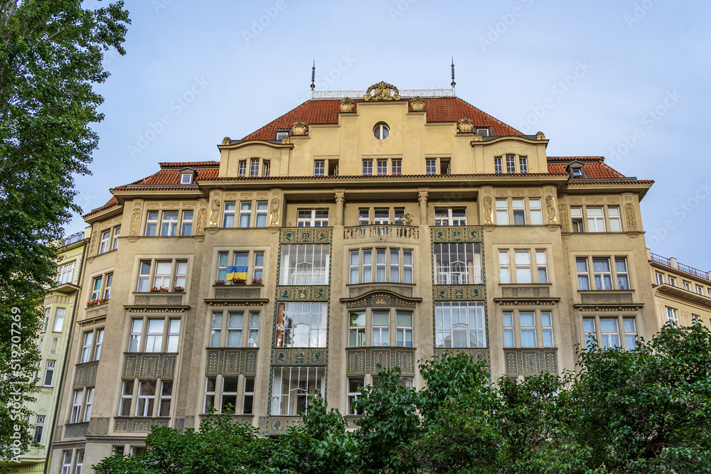 Old building in Prague in morning.