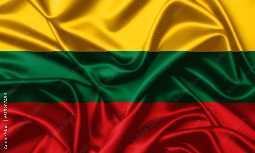Lithuania waving flag close up silk texture satin background image Lithuania waving flag close up silk texture satin background image