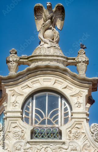 09 October 2016 : detail of facade of the museum de Arte Nova de Aveiro in Aveiro, Portugal 