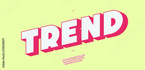 Wallpaper Mural Vector trend font 3d bold style modern typography for infographics, motion graphics, video, promotion, decoration, logotype, party poster, t shirt, book, animation, banner, game, printing. 10 eps Torontodigital.ca