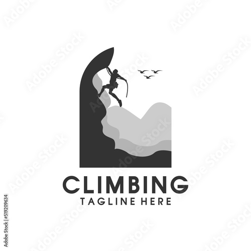 Climbing vector logo premium quality
