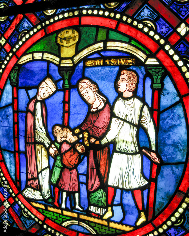 detail of stained glass window