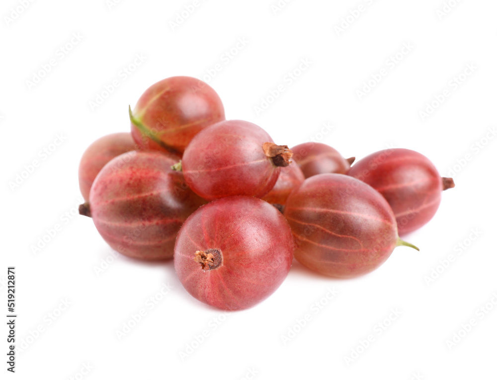 Pile of fresh ripe gooseberries on white background Pile of fresh ripe gooseberries on white background