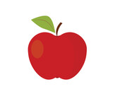 Flat web red apple icon. Vector illustration.