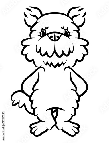 Cartoon illustration of Cute Airedale Terrier Dog standing, best for sticker, mascot, and coloring book with animal themes for Kids